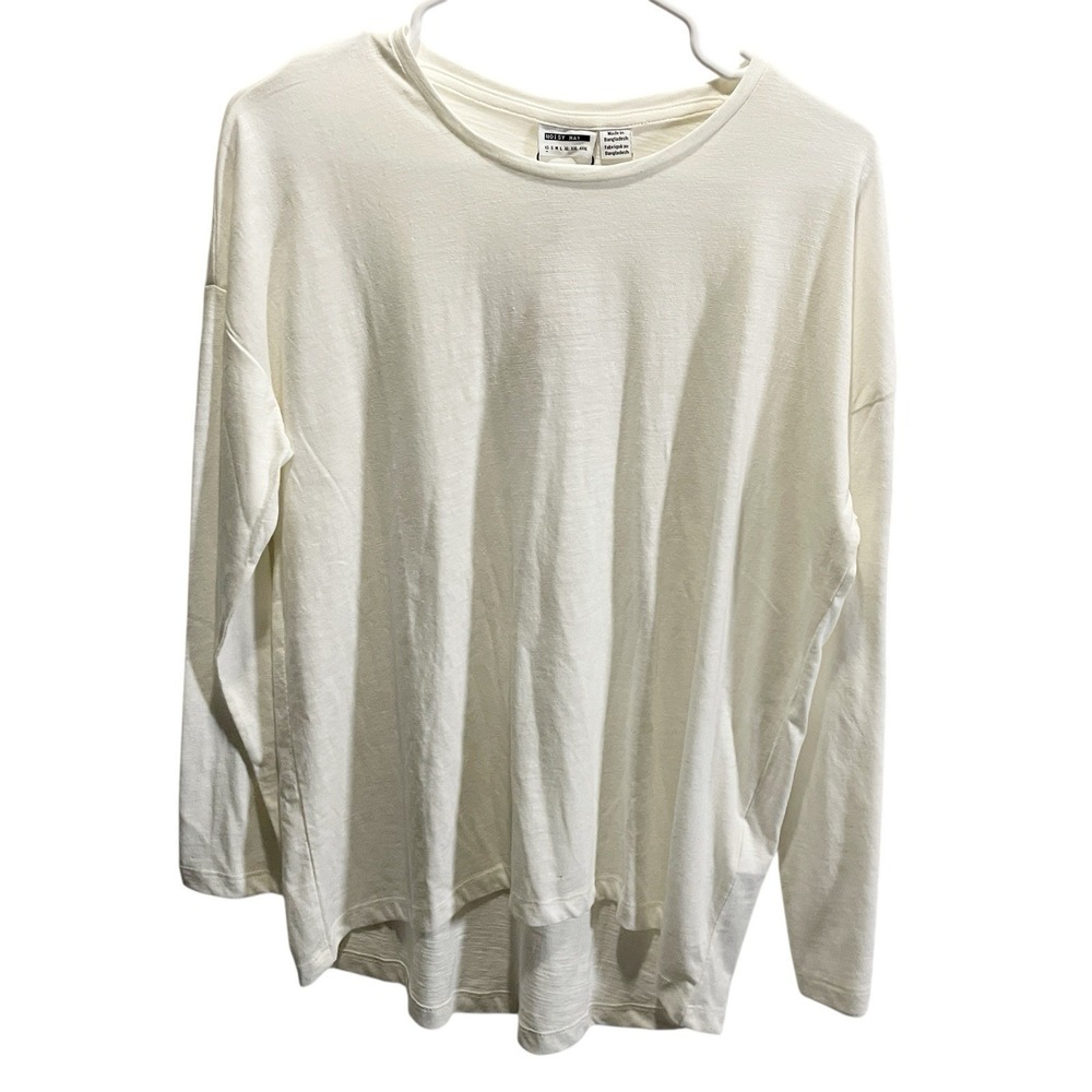 Noisy may Women's Size XS White Long Sleeve‎ Cotton Tee Top NWT